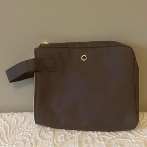 NWOT BVLGARI Brown Beige Cosmetic Case Makeup Bag Toiletry Pouch